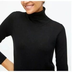 New NWT Black XXL J. Crew Merino Wool Blend Turtleneck Sweater Business Casual